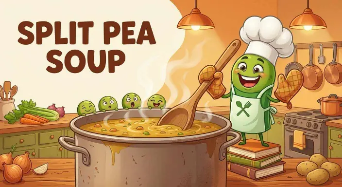 Funny split pea soup chef